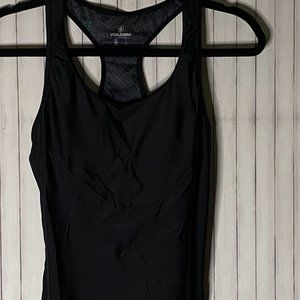 Volcom Ladies Racer Back Tankini Top Swim suit Black size S